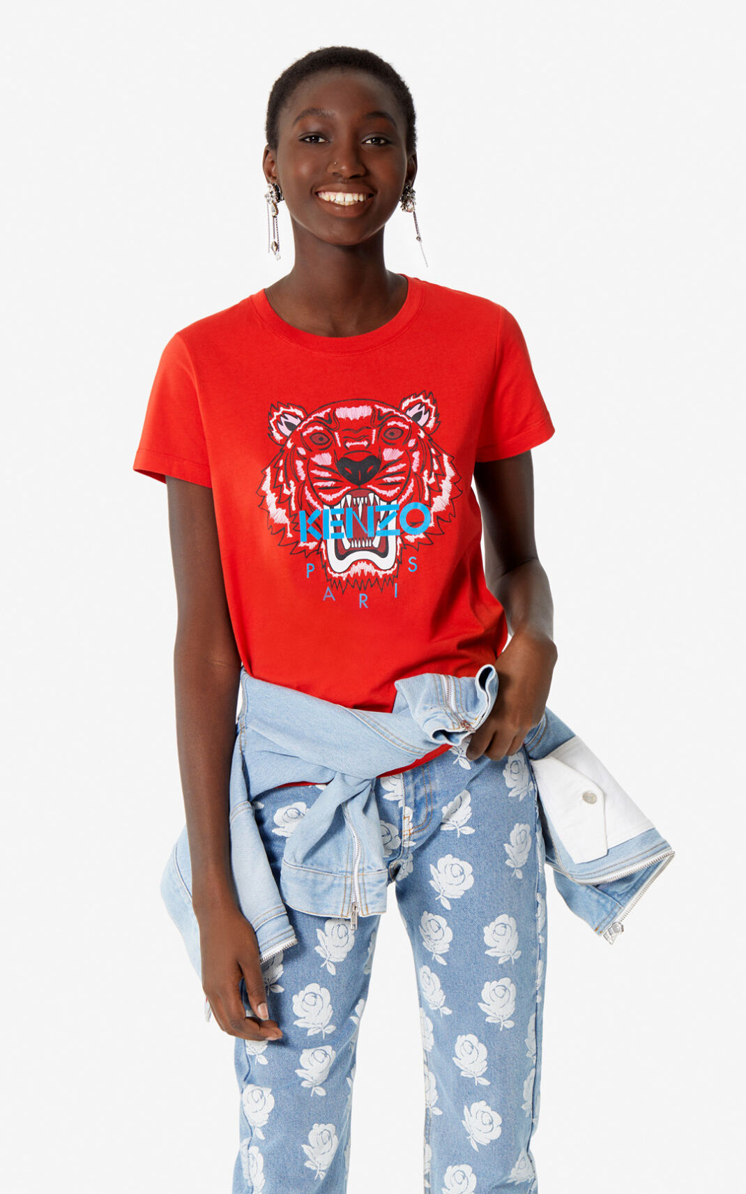 T Shirt Kenzo Tiger Femme Rouge | VQLU-09267